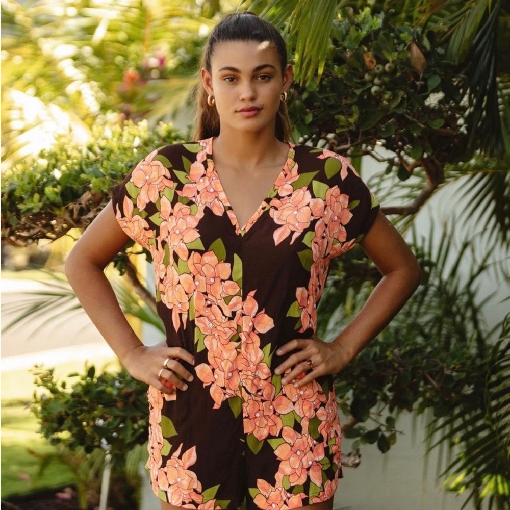 Ava Sky Bougainvillea Romper Bronx